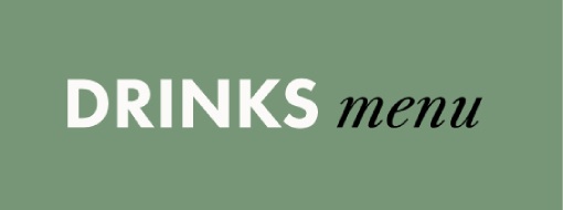 Drinks menu logo featuring a green background, highlighting beverage options available.